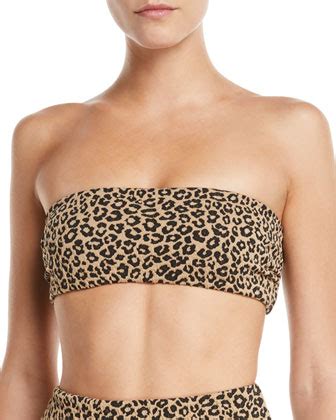 Mara Hoffman Abigail Leopard Print Bandeau Bikini Top Neiman Marcus