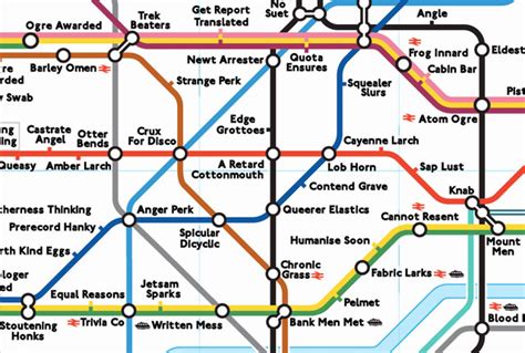 The london tube map archive. Anagram map of the London Underground