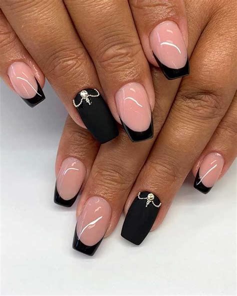 53 Stunning Modern French Manicure Ideas For 2023 Black French Nails