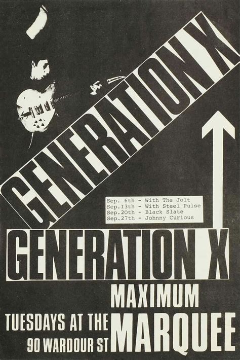 Generation X London Marquee 1977 Indie Pub Punk Poster The New Wave