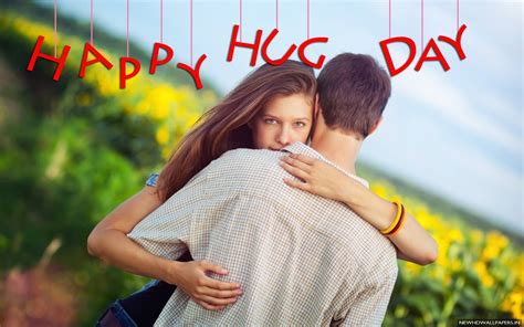 Happy Hug Day Hugging Couple