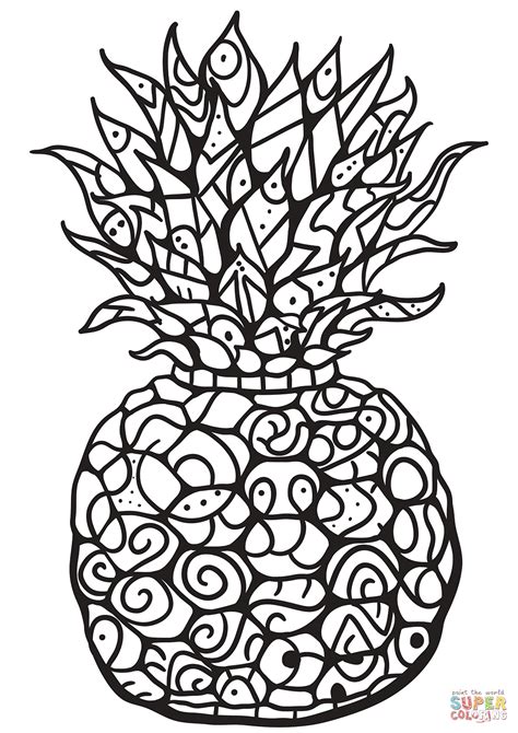 Pineapple Coloring Page Pineapple Coloring Pages To Download And Print
