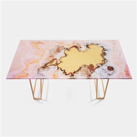 The tables impeccable, fine furniture design and intricately embossed, lattice top are in a rich, multilayered onyx finish. Canyon Marble Dining Table - Pink Onyx | Dining table ...