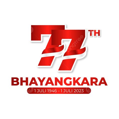 Logo Hut Bhayangkara 77th Year 2023 Vector 77th Anniversary Of