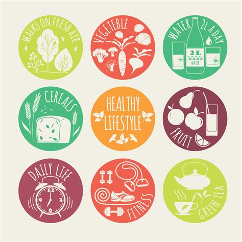 Vector Illustration Of Healthy Lifestyle Icon Set 297540 Vector Art