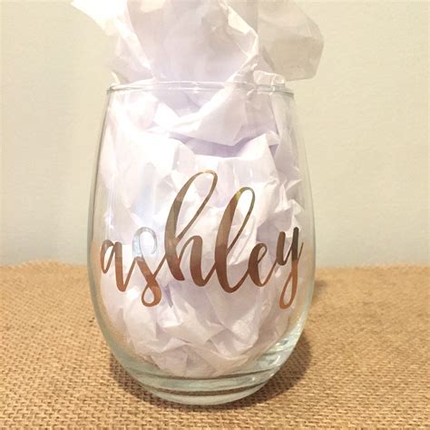 Custom Wine Glasses For Bridesmaid Proposals Etsy Personalized Stemless Wine Glasses Wine