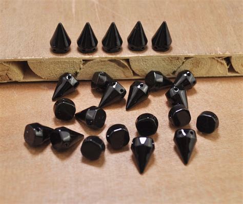 50pcs Black Spikes Sew On Stud Spikes Plastic Spikes Flat Etsy