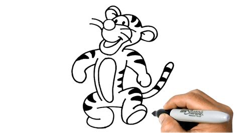 How To Draw Tigger Winnie The Pooh Character Easy Step By Step Youtube