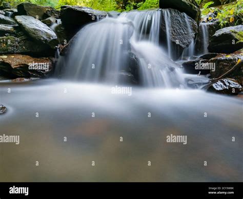 Silky Waterfall In The Forest Natural Beauty Stock Photo Alamy