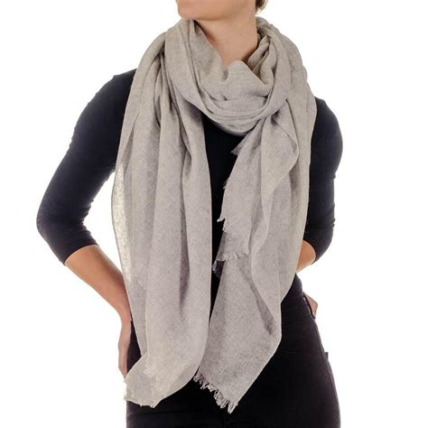 Uk Dove Grey Gossamer Cashmere Shawl In Gray Lyst