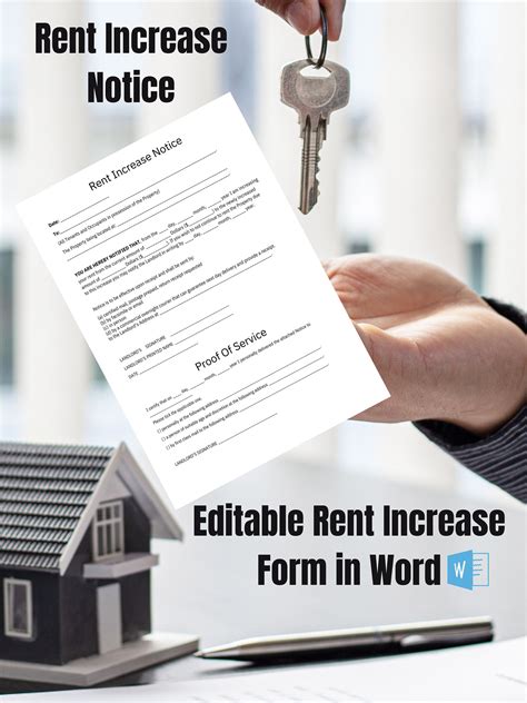 Rent Increase Notice Rent Increase Form Edit In Word Download Etsy