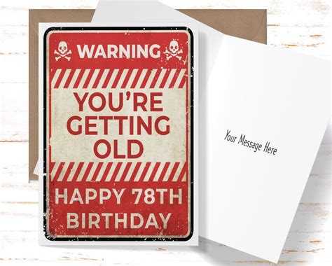 Funny 78th Birthday Card For Him 78th Birthday Card For Best Etsy