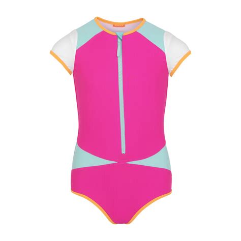 Teen Girls Colour Block Surf Suit Pink Sunuva Swim Maisonette