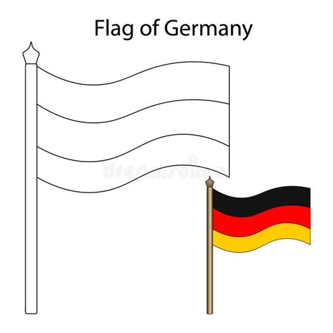 Vector Illustration Of The National Flag Of Germany Coloring Book For
