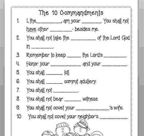 Free Printable Ten Commandments Coloring Page