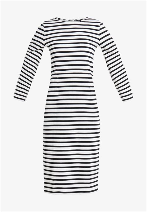 Jcrew Long Sleeve Striped Dress Jerseykleid Blackivory Zalando