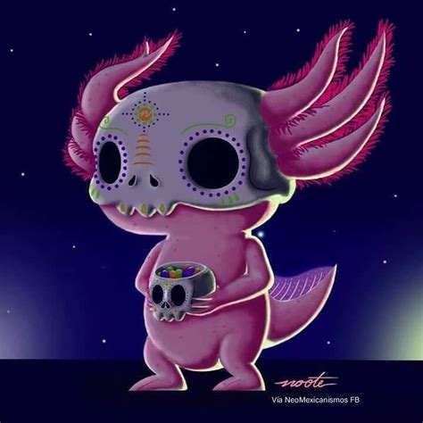 Axolotl en ofrenda Ajolote Arte urbano en mexico Pinturas de búho