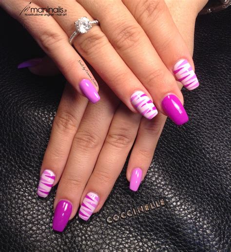 Geometrie Fucsia Maninails Trendy Nail Art Designs Purple Nails