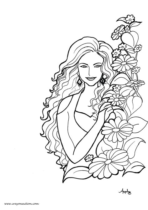 Look inside & back cover. Beautiful Woman Coloring Pages at GetColorings.com | Free ...