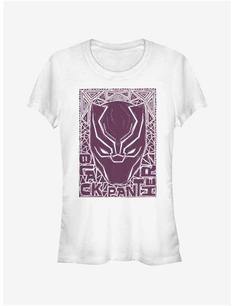 Marvel Black Panther Stencil Girls T Shirt White Hot Topic
