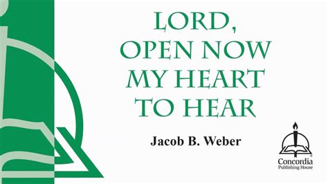 Lord Open Now My Heart To Hear Choral Youtube