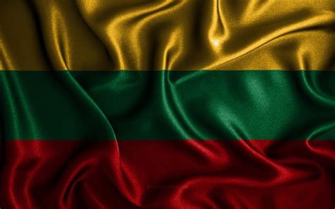 Download Wallpapers Lithuanian Flag 4k Silk Wavy Flags European