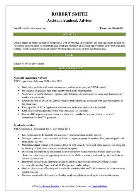 Masters degree in tesol or closely related field. Academic Advisor Resume Samples | QwikResume