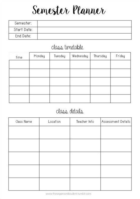 College Student Planner Template Beautiful Student Planner Template