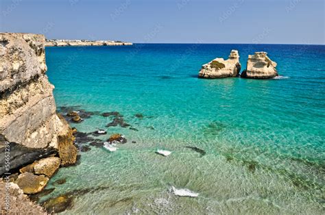 Scogliera Di Torre Dell Orso Salento Stock Foto Adobe Stock