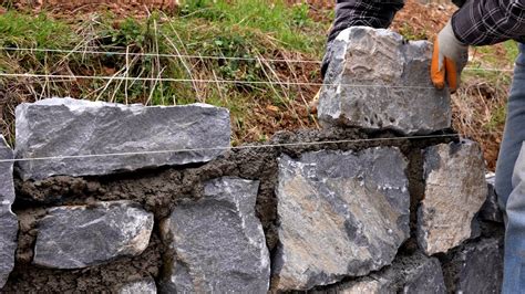 Building Stone Retaining Wall Youtube