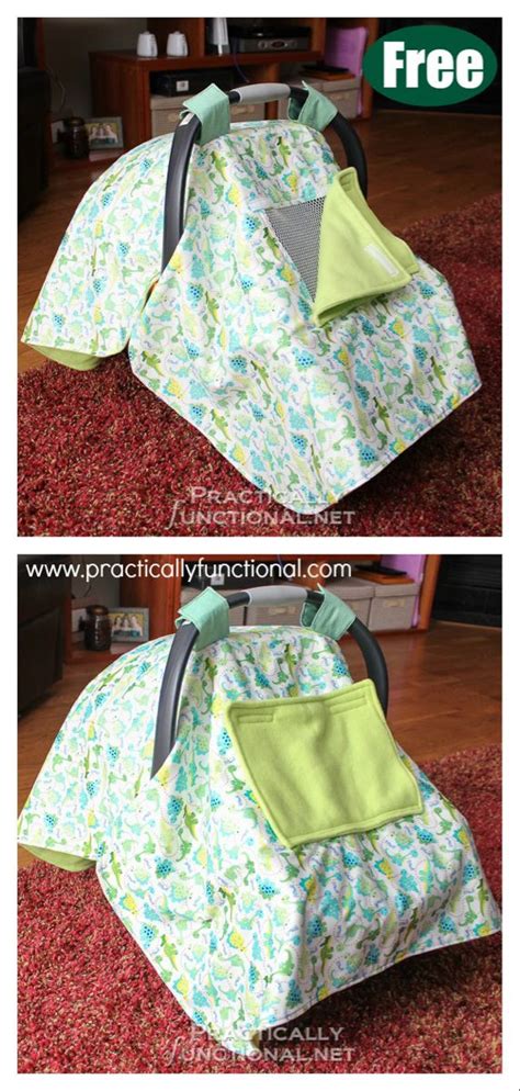 Car Seat Canopy With Peek A Boo Window Free Sewing Pattern Baby Girl