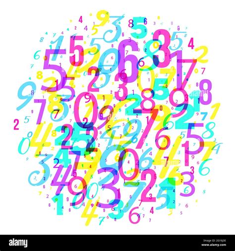 Mathematics Background Different Numbers In Random Pattern Colorful