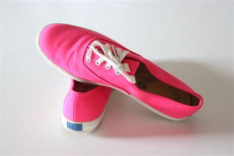 Vintage Keds Neon Pink Canvas Sneakers Size 85 By Pythagorasplace