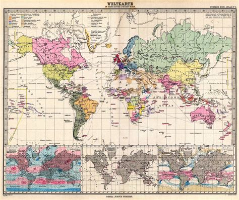 World Map From The German Cartographer Christian Gottlieb Reichard