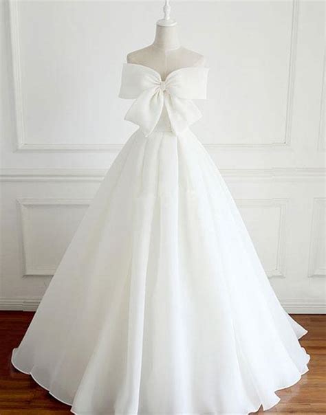 White Bow Long Prom Dress White Evening Dresspd14878 On Luulla
