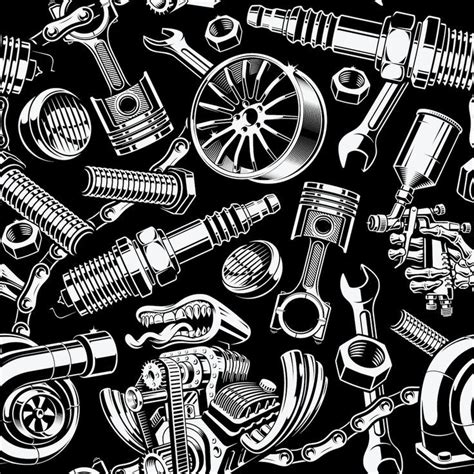 Auto Parts Seamless Background Seamless Background Printing On
