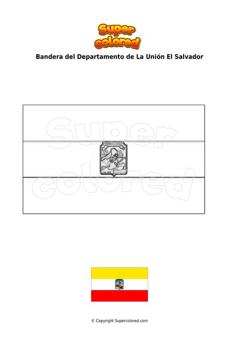 Dibujo Para Colorear Bandera Del Departamento De La Uni N El Salvador