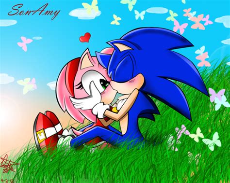 Sonic and Amy images SONAMY KISS HD wallpaper and background photos