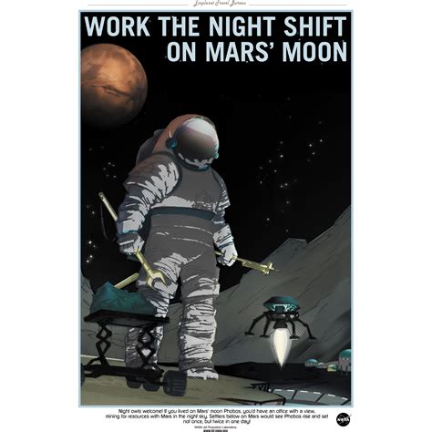 Nasa Mars Series Night Owls Wanted 13x19 Poster Vintage Space