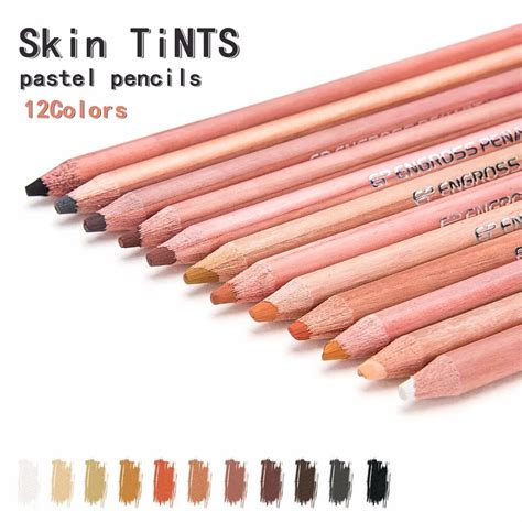 12 Color Soft Pastel Pencils Professional Skin Tint Pastel Colored