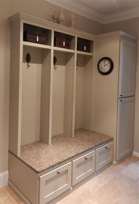 The best mudrooms are equipped with storage cabinets, benches shoe cubbies and offer weather resistant flooring for kids and adults to remove wet clothing items. 30+ Awesome Mudroom Ideas - Hative