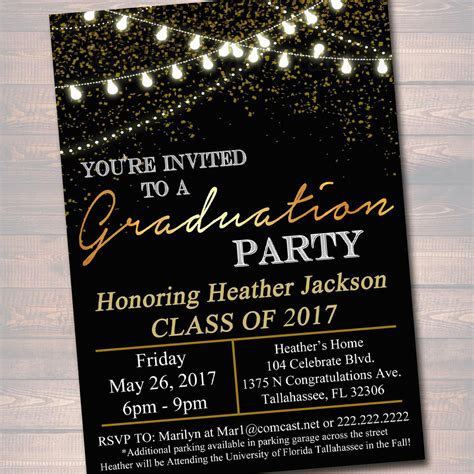 Graduation Party Invitation Tidylady Printables