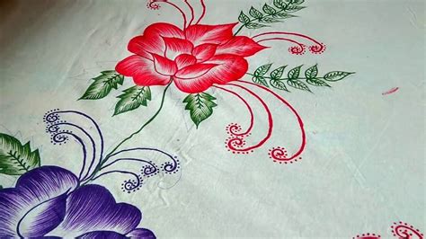 Simple Flawers Painting Bed Sheets Painting Bedsheets Designs By Rani
