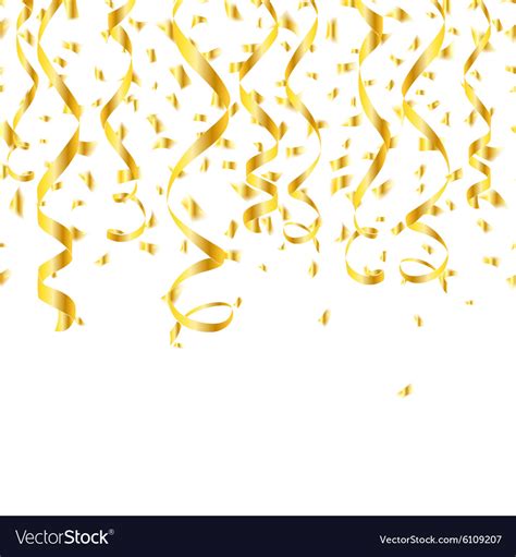 Party Golden Confetti Streamers Royalty Free Vector Image