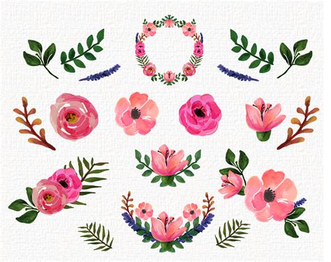 Beautiful, free images gifted by the world's most generous community of photographers. Freebies watercolor floral clip art collection roses and ...