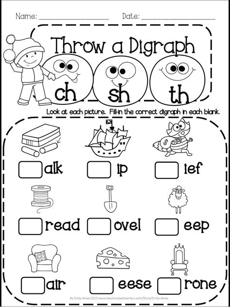Digraphs Worksheets For Kindergarten Pdf Askworksheet