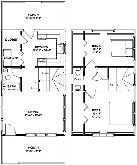 18x30 House 18x30h11b 999 Sq Ft Excellent Floor Plans Floor