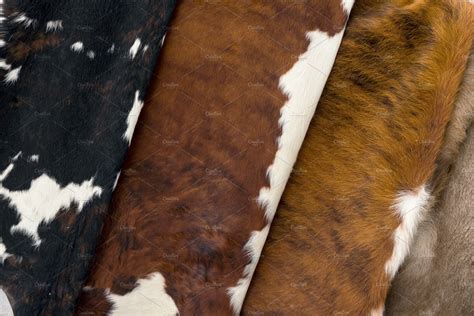 Several Different Cow Skin Pattern Texture Containing Cow Skin And