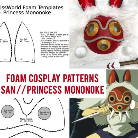Princess Mononoke Mask Template Costume Breakdown Princess Mononoke