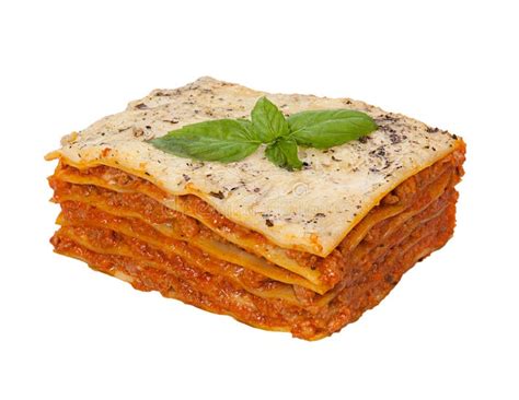 Tasty Lasagna Isolated On White Background Stock Image Image Of